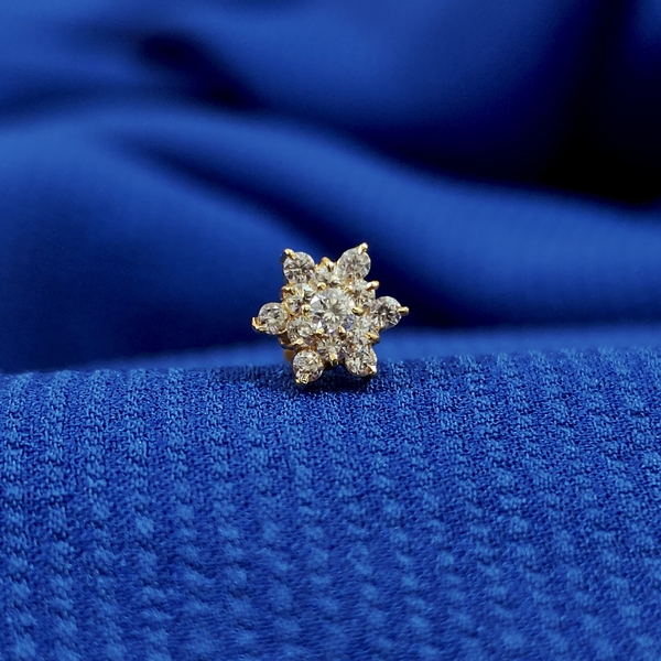American Diamond Cluster 13 Stone Nosepin