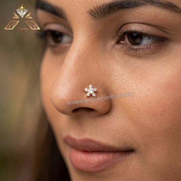 American Diamond 6 Stone Bunoful Nosepin
