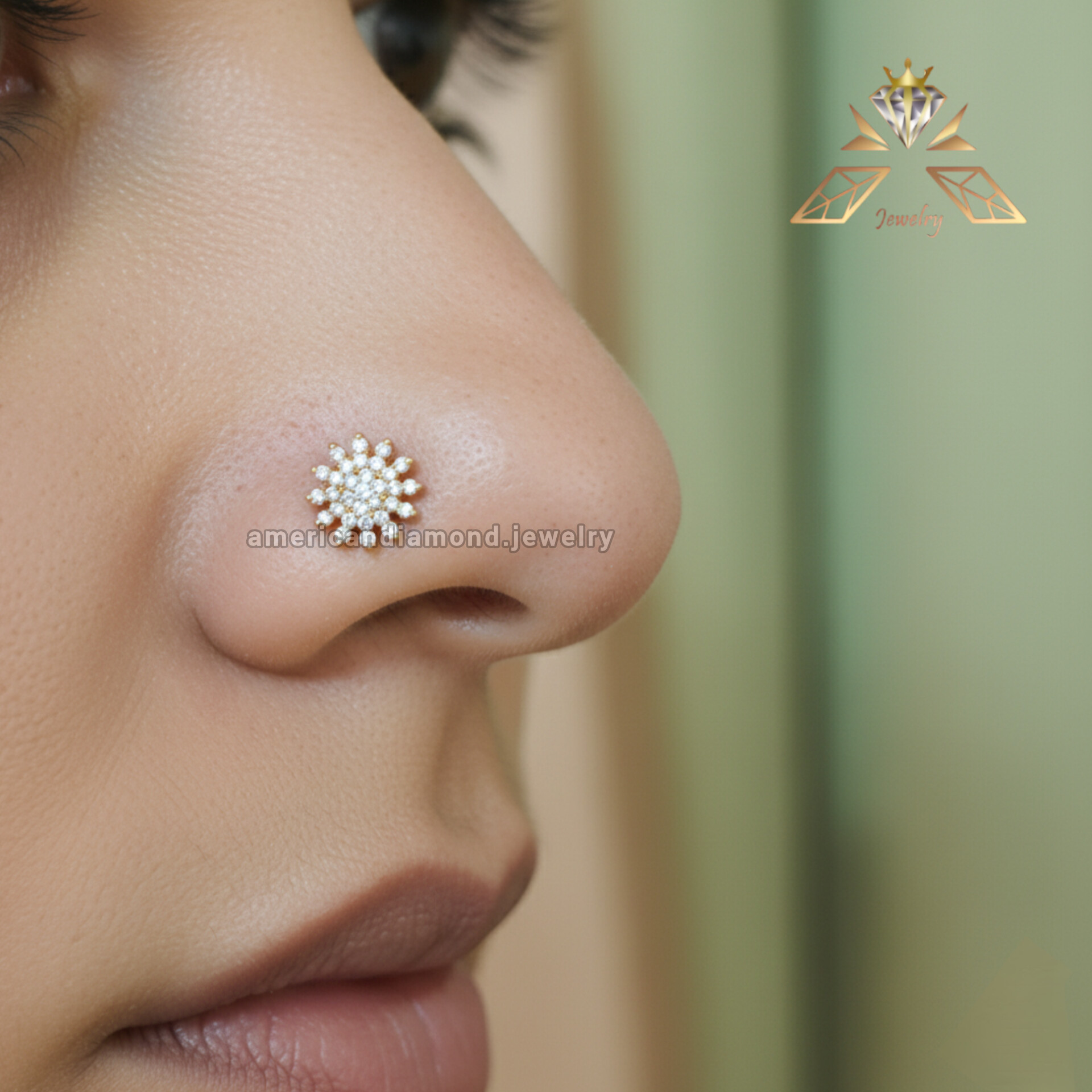 American Diamond 31stone Kadambari Nosepin