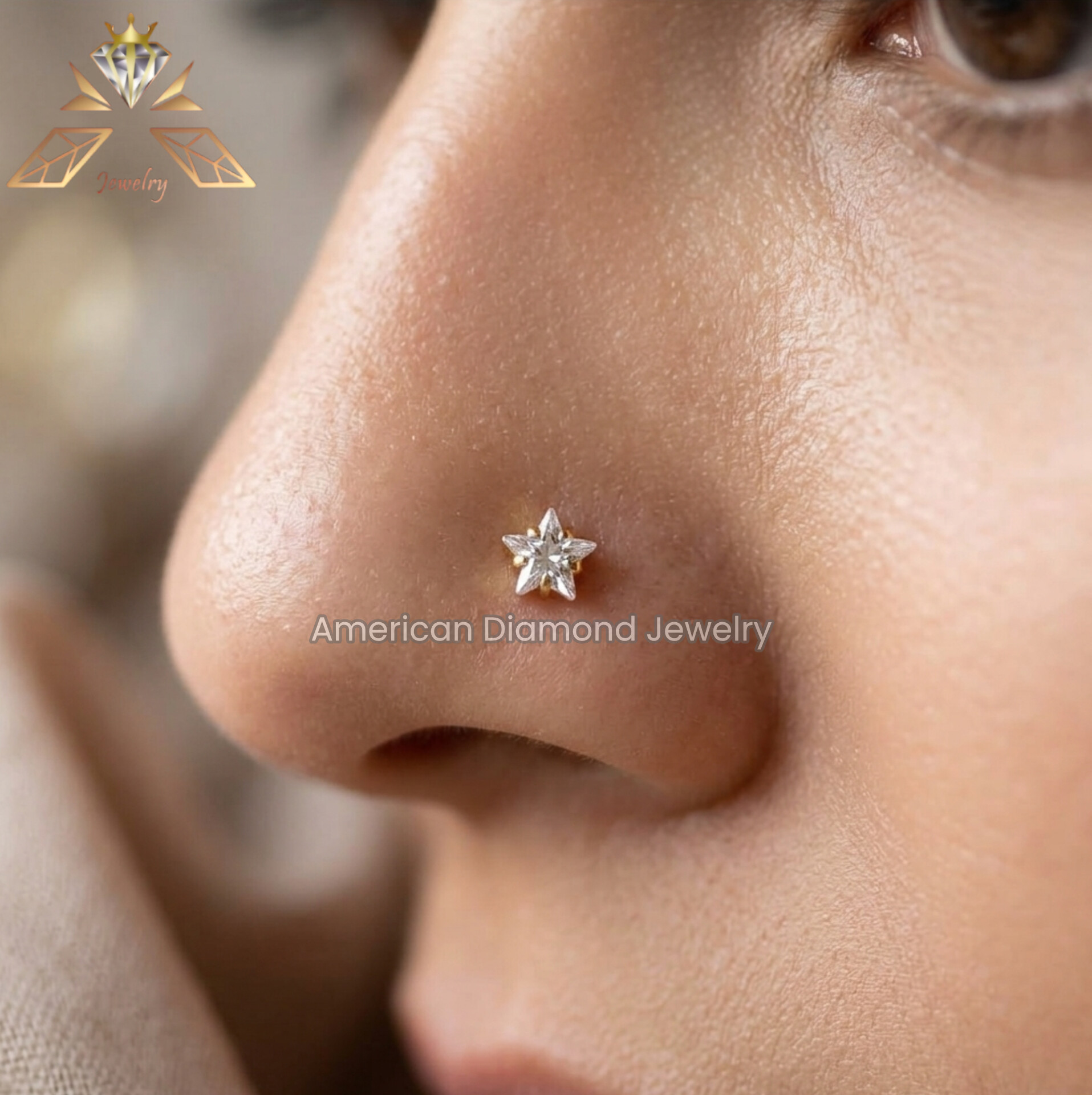 American Diamond Star Nosepin