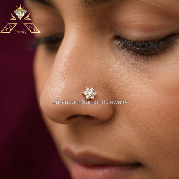 American Diamond Seven Stone Nose Pin