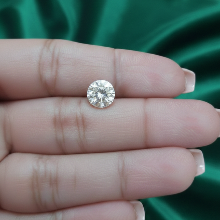 American Diamond One Stone Nose Pin-34mm