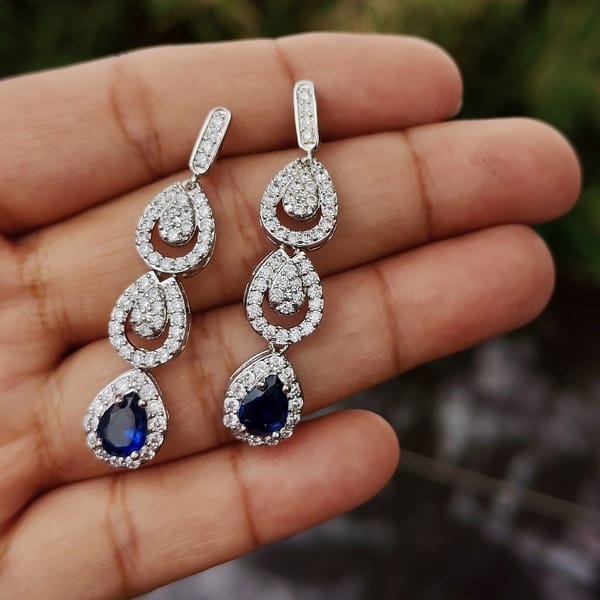 American Diamond Midnight Teardrop Elegance Earring